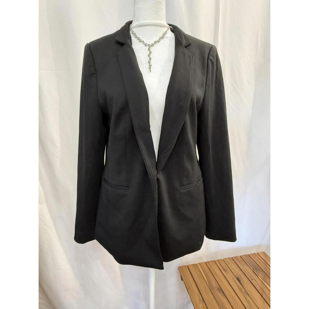 Banana Republic Blazer Womens 12P Black One Button Lined Career Jacket Petite